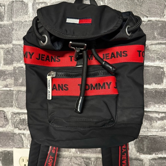 Tommy Jeans Heritage Black Backpack red Spellout small main image 5